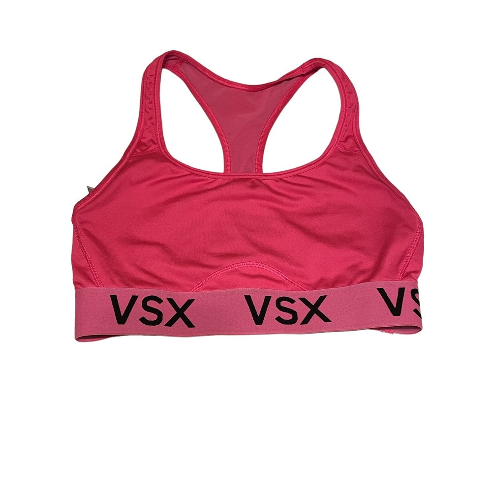 Victoria's Secret VSX Sports Bra Sz Small Lined Nonpadded Wirefree VSX LOGO Pink